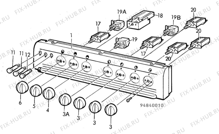 Взрыв-схема посудомоечной машины Unknown QSP603 - Схема узла H10 Control Panel